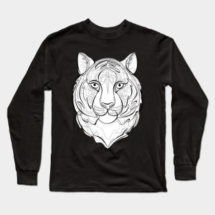 Continuous Line Tiger Portrait. 2022 New Year Symbol by Chinese Horoscope Long Sleeve T-Shirt